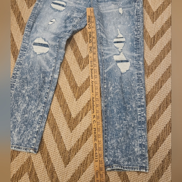 American Eagle Distressed Acid Washed Jeans 31x30 5191 Destroyed patched rips - Picture 8 of 13